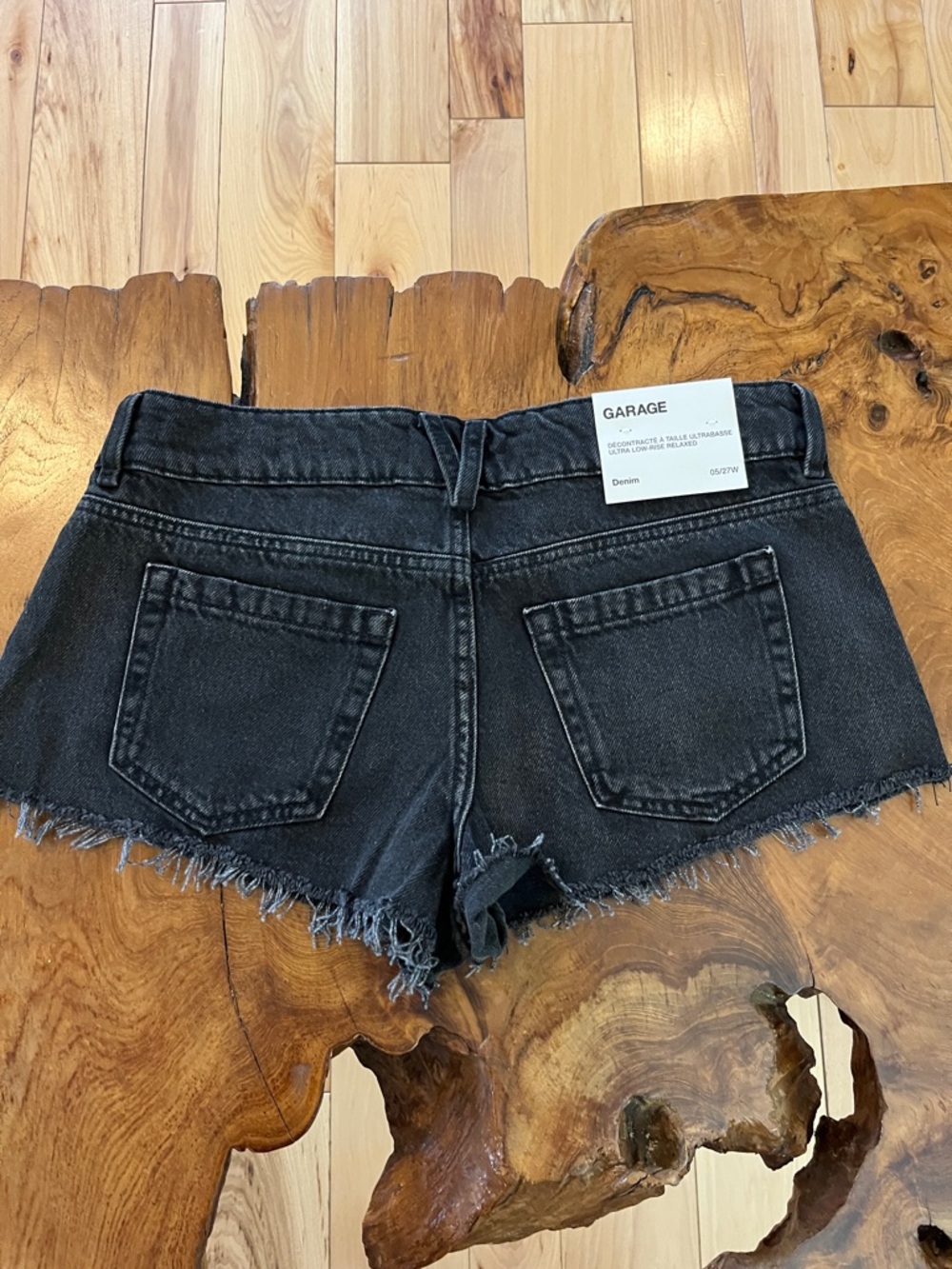 Garage Black Distressed Hem Denim Shorts - Picture 7 of 9